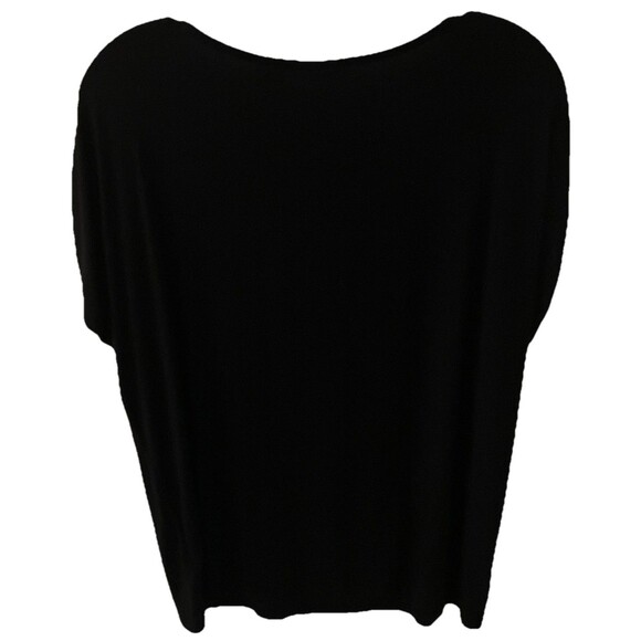 Tahari Top Blouse XL Black Minimalist Rayon - Picture 3 of 3